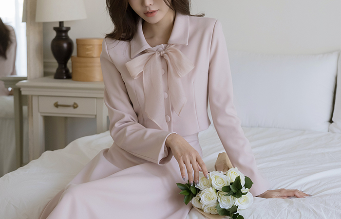 露西 翻领 7分裤 Set-up 夹克(+围巾)