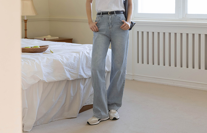 棉 里面松紧带 一字型 弹力 裤子(2type)