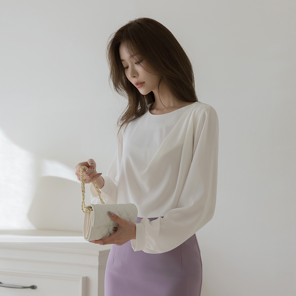 圆领 披盖 罩衫