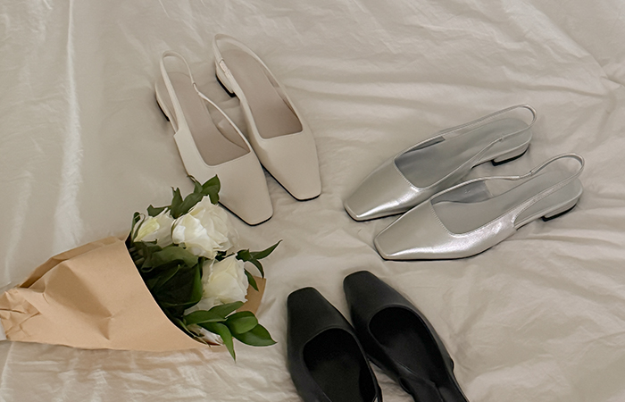 柔丝 Square Toe 露脚后跟鞋 高跟鞋