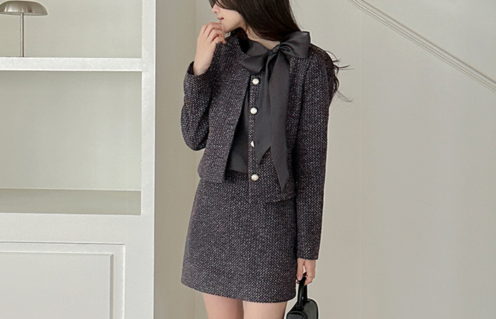 圆领 粗呢 羊毛 Set-up 夹克