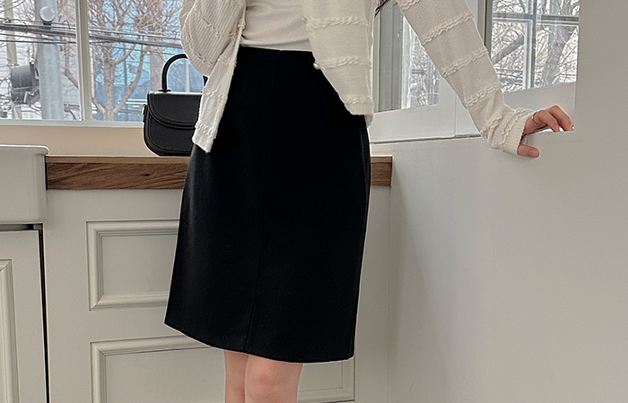 베이글 简单 点缀 中长 裙子