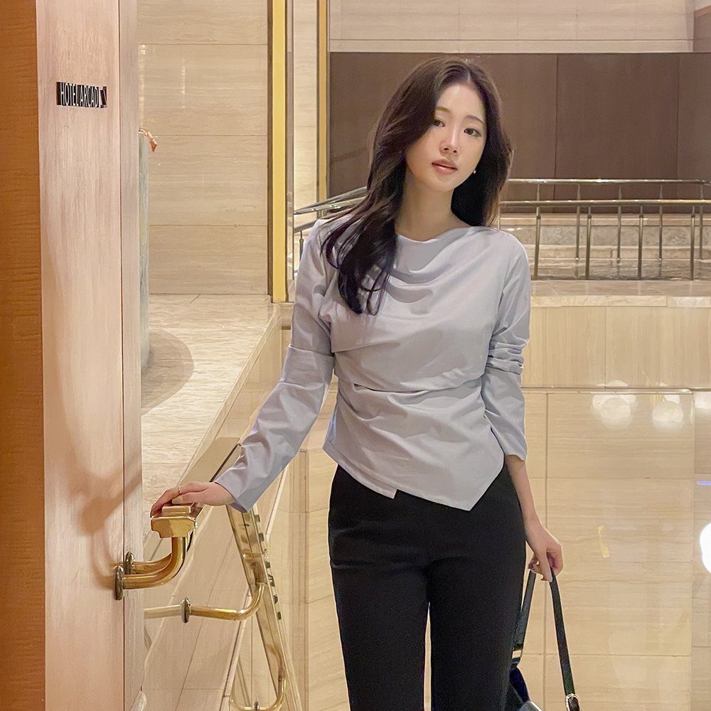 竹节棉 披盖 不规则 弹力 罩衫