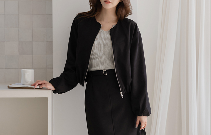 日常 圆领 束腰夹克 短 夹克