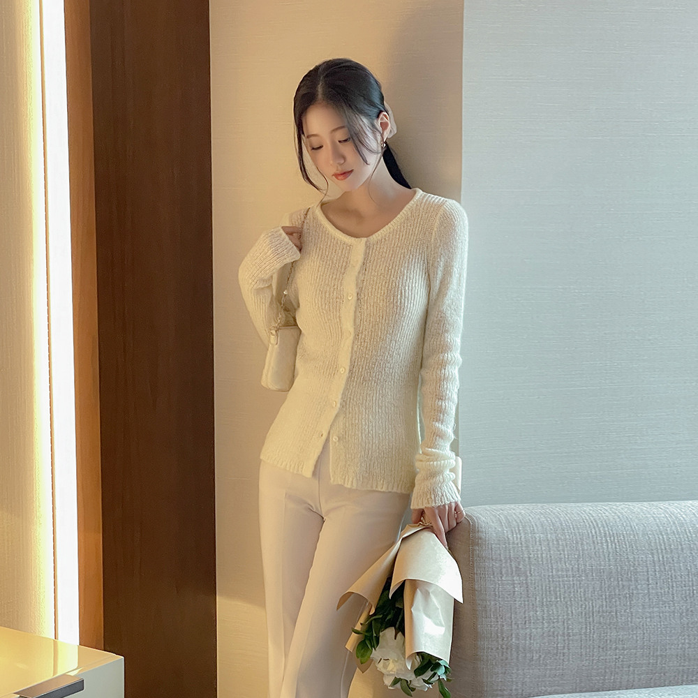 苗条 春季 颜色 针织衫&吊带 SET