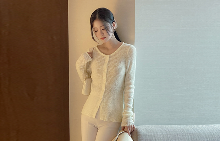 苗条 春季 颜色 针织衫&吊带 SET