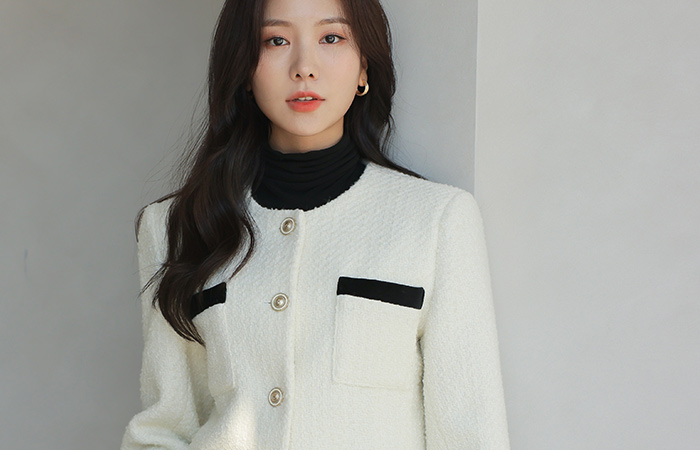 加百列 郁金香 底端 点缀 羊毛 夹克