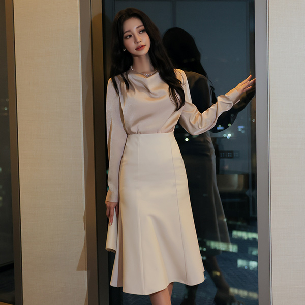 冬季 开叉拉绒 A字型 裙子