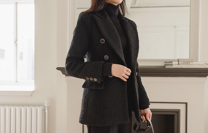 奢华裙 黄金 扣子 A字型 羊毛 夹克