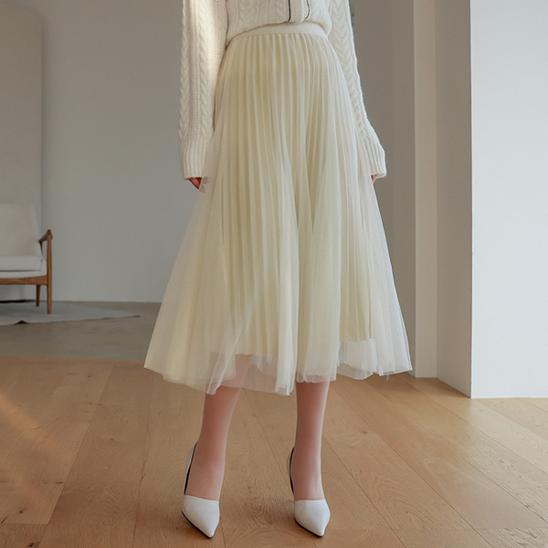 浪漫 褶边 分层 薄纱 裙子
