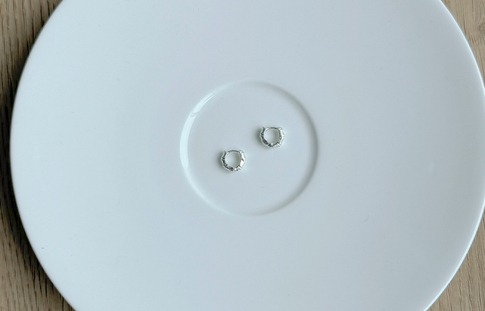 日常 迷你 Silver 戒指 耳环