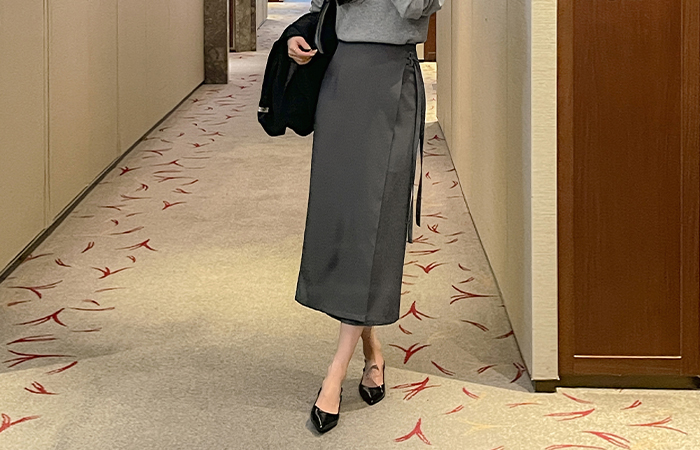 摩登 裹身 腰带 H字型 裙子