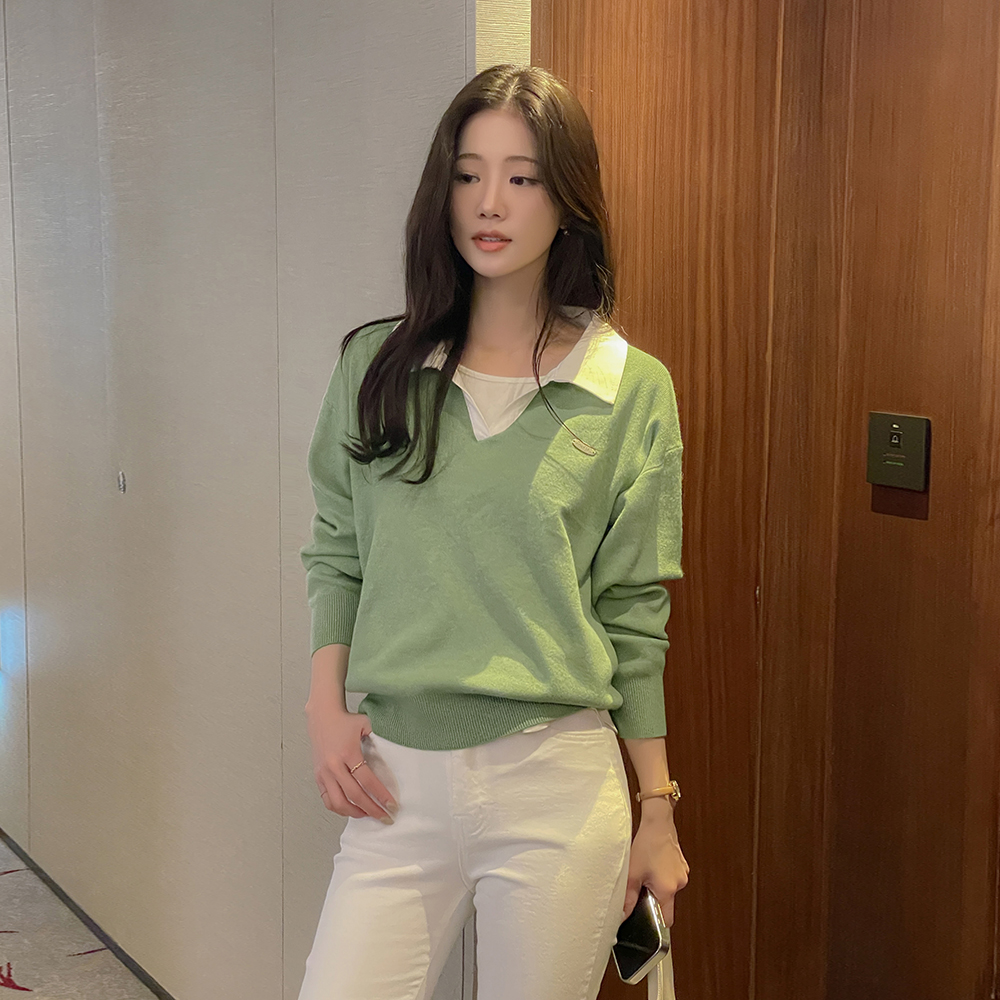 衬衫 层叠 垂饰 针织衫