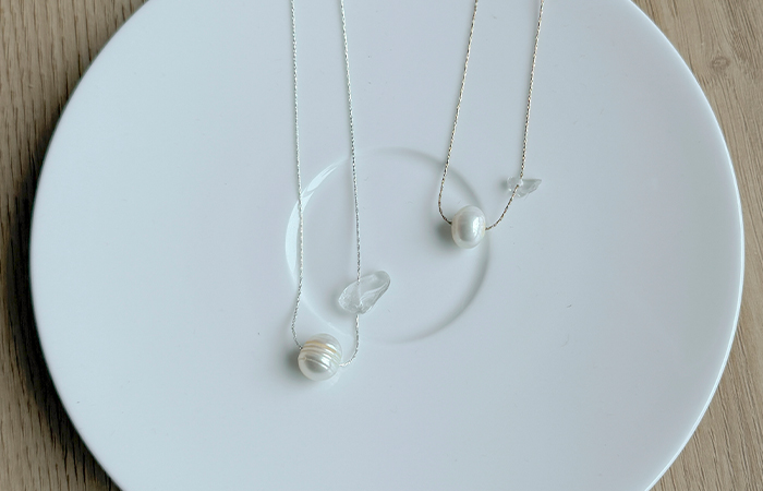 淡水 珍珠 珠串 点缀 项链