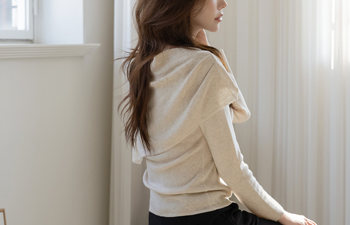 基本 圆领 针织衫&披肩 SET