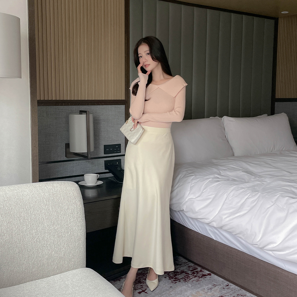 条绒 露肩 针织衫