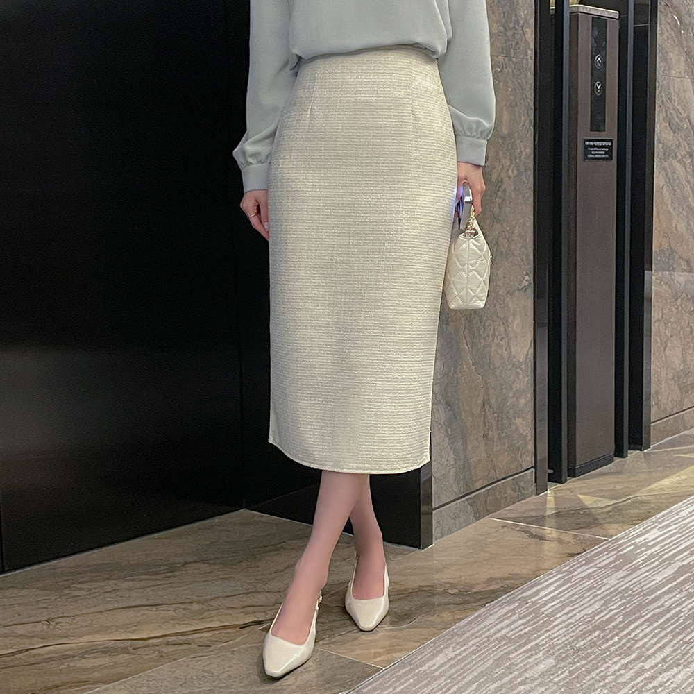 春季 粗呢 H字型 裙子
