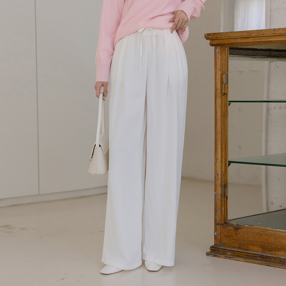 日常 抽绳 松紧带 宽绰 裤子