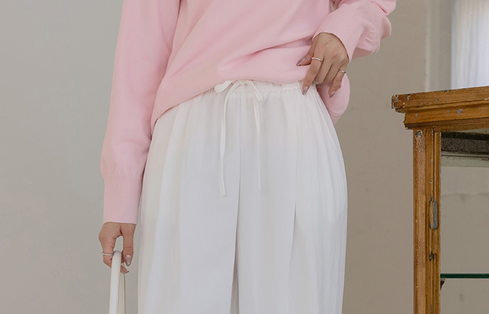 日常 抽绳 松紧带 宽绰 裤子