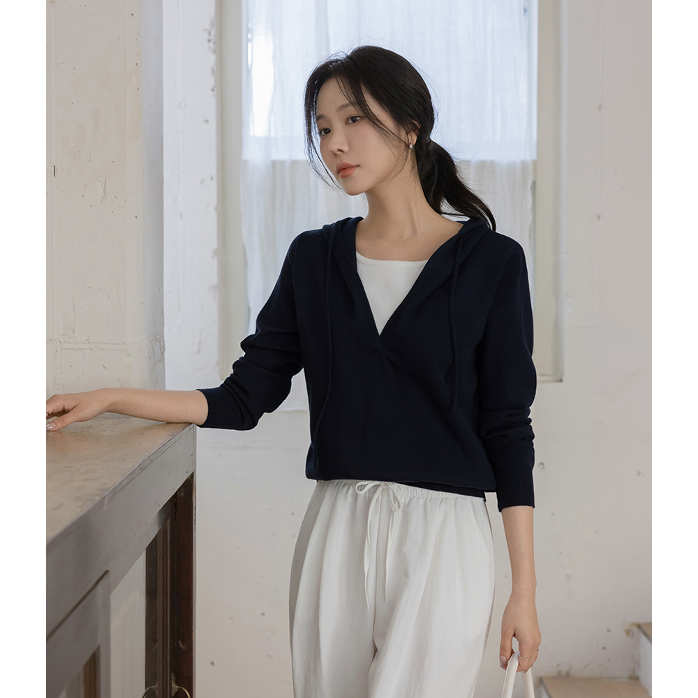 舒服 分层 带帽 针织衫