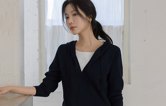 舒服 分层 带帽 针织衫