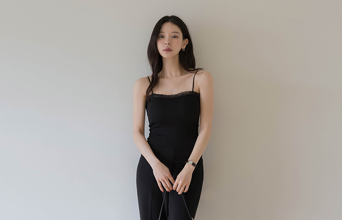 蕾丝 直筒 护垫内藏 条绒 背心