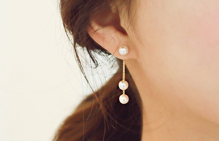 橄榄珍珠耳环