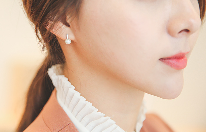 淡水珍珠银针耳环