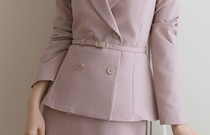 订制领子 荷叶边 Set-up 夹克_腰带