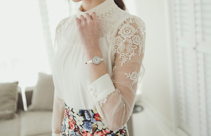 公主透明女衬衫