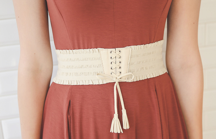 马甲扣眼松紧带腰带