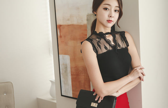 性感的蕾丝项链脖子针织衫