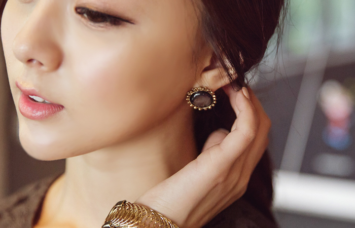 仿古大理石耳环